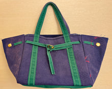 The Birdie Fair Tote - Navy with Green (1990 Vintage) - Ready To Ship