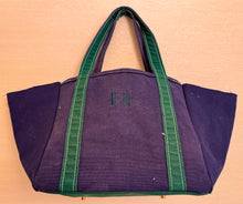 The Birdie Fair Tote - Navy with Green (1990 Vintage) - Ready To Ship