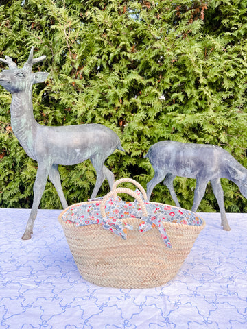 Medium Basket Lined in Liberty Betsy in Blue
