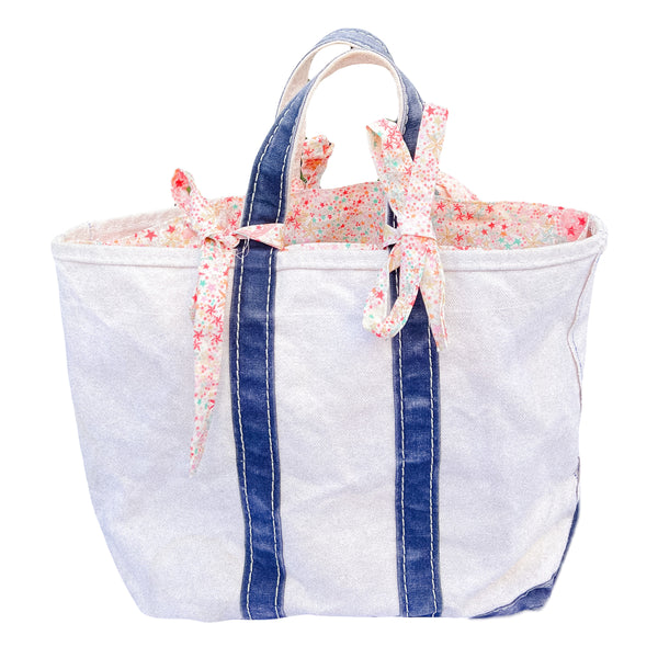 Medium Vintage (1970) LL Bean Tote Lined in Liberty Adelajda