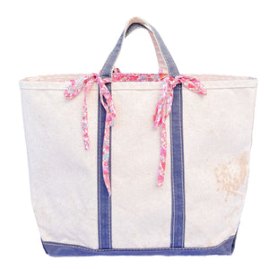 Large Vintage (1980) LL Bean Tote Lined in Liberty Magic Mushroom